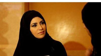 Azza bin Sulaiman greets guests to her campaign wrap-up at the Grand Hyatt Dubai yesterday. Mike Young / The National