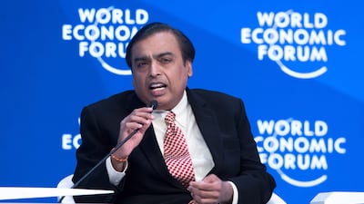 Mukesh Ambani is smoothing the leadership transition at his conglomerate after fighting a bitter succession battle with his younger brother, Anil Ambani, when their father died in 2002 without a will. Photo: World Economic Forum