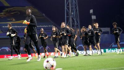 Chelsea players attend a training session in Zagreb, Croatia, 05 September 2022. EPA