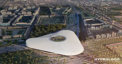 A rendering of the Abu Dhabi Hyperloop station. Courtesy HTT