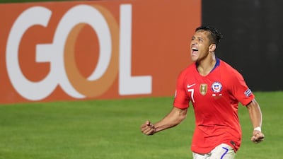 Chile's Alexis Sanchez celebrates scoring their third goal against Japan in their 2019 Copa America Group C match at Morumbi Stadium in Sao Paulo. Reuters