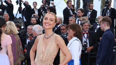 Viky Rader wearing a nude Georges Chakra gown to attend the screening of 'Three Thousand Years of Longing' on May 20. WireImage