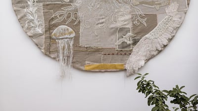 A tapestry highlighting Bahrain's flora and fauna. Courtesy Ammar Basheir