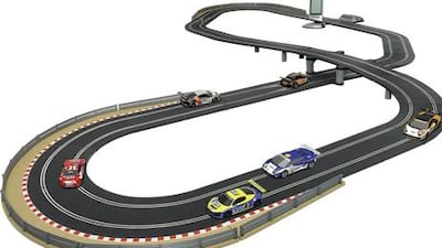 There’s a load of technological advancements to it but, more importantly, you’ll be racing Porsche 997s with Lamborghini Gallardos and Audi R8s. www.scalextric.com. Dh2,900.
