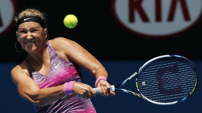 Victoria Azarenka is the prohibitive women's favourite at the Australian Open after two of the other top-3 seeds fell in the fourth round. Made Nagi / EPA