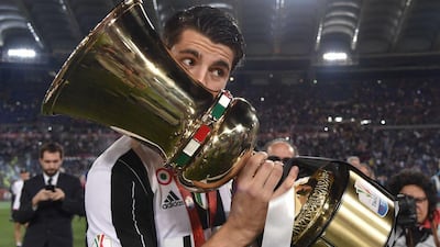 Alvaro Morata scored the extra-time winner for Juventus after coming on as a substitute against AC Milan in the Coppa Italia final. Tiziana Fabi / AFP
