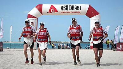 The end of a gruelling six days as Abu Dhabi Adventure Challenge competitors run to the the finish line on the Corniche.