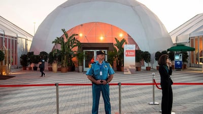 A picture taken on December 9, 2018, shows the site of the UN Migration Conference in the Moroccan capital Marrakesh. AFP
