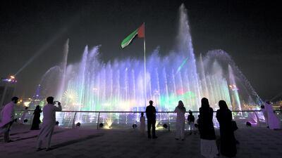 Catch the light and laser show at the water display, designed to accompany musical compositions including national songs, nightly every half hour from 6pm to 9.30pm. Leslie Pableo for The National