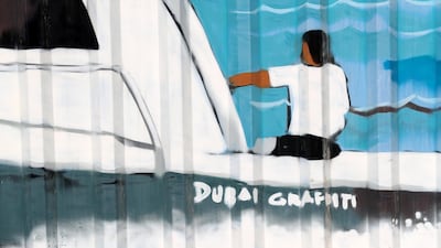 Street art spotted near Abu Dhabi’s Marina Mall. Chris Whiteoak / The National