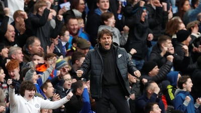 Chelsea manager Antonio Conte celebrates during Chelsea's Premier Legaue win over Stoke City during the busy festive period. John Sibley / Reuters