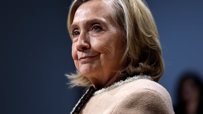 Hillary Clinton moderates the panel discussion 'Girls Just Want to Have Fundamental Rights: Fighting the Global Pushback' at the conference. Getty images