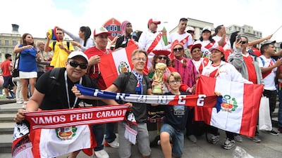 Peru fans rejoicing the fact their team are back in the tournament after 36 years. EPA