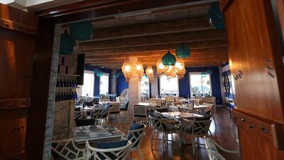 Omnia Blue restaurant at the Souk in Jumeirah Fishing Harbour in Jumeirah 2 in Dubai.