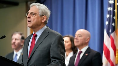 US Attorney General Merrick Garland speaks to reporters. AP
