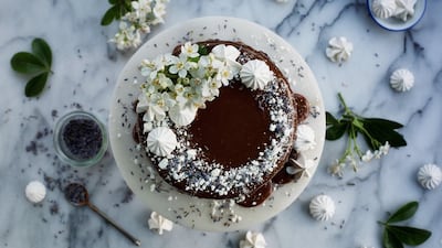 Chocolate lavender milk cake. Courtesy Atelier M