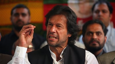 Imran Khan speaking out against then-president Pervez Musharraf and emergency rule at a press conference in November 2007 in Islamabad, Pakistan. Khan was imprisoned by the government under terrorism charges after trying to lead a student protest in Lahore. Getty