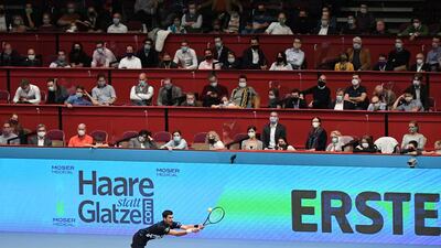 World No 1 Novak Djokovic returns the ball during his victory over Borna Coric at the Erste Bank Open in Vienna, on Wednesday, October 28. AFP
