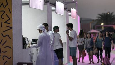 Some of the food stands at the Club Social festival at Yas Beach. Khushnum Bhandari for The National