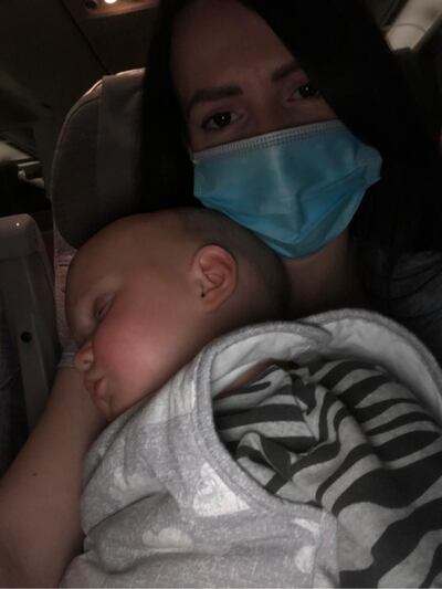 Linda Middleton-Jennings and her son Lochlan became stuck outside the country after the UAE closed its borders in March. They returned over the weekend. Courtesy: Linda Middleton-Jennings