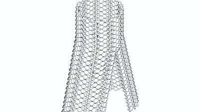 An axonometric view of the model of the AAU Anasatas-designed stone pavilion, While We Wait (2017)