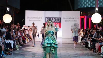 Designs by student designer Cécile Biscaglia, the collection takes inspiration from Cirque du Soleil. Esmod Fashion Show.