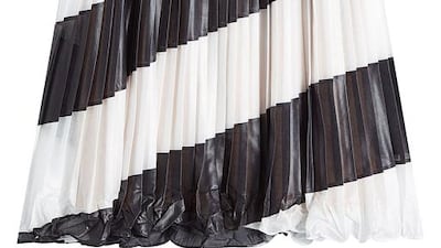 Diagonal striped skirt, by Marco de Vincenzo, Dh3,398. Courtesy Stylebop.com