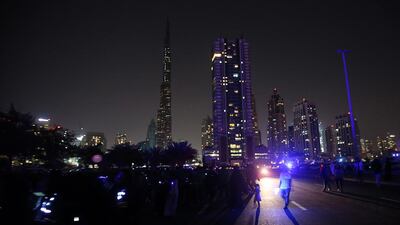 Dubai is seen in March 2016 as it took part in Earth Hour. Ravindranath K / The National