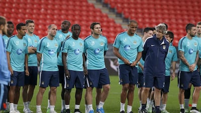 Manuel Pellegrini, in dark blue, signed a few players when he took over in 2013 but now wants to get another big name added to his squad. Silvia Razgova / The National