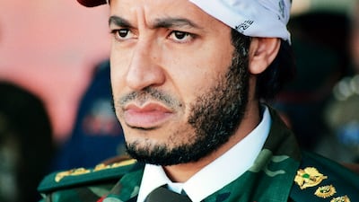 Al Saadi Qaddafi, son of the late Libyan leader Muammar Qaddafi, in Zlitan, Libya, in about 2011. AP