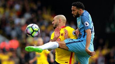 Manchester City's Gael Clichy, right, is leaving the Premier LEague club. EPA/SEAN DEMPSEY