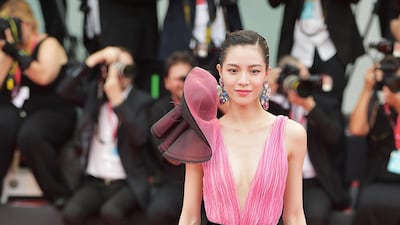Chinese actress Zhong Chuxi wears Armani Prive as she arrives for the opening ceremony and screening of 'La Verite' at the 76th annual Venice International Film Festival, on Friday August 28. Getty Images