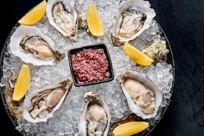 Freshly shucked oysters at The Theater