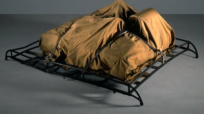 Package on a luggage rack, 1962. Photo: Christo and Jeanne-Claude Foundation and Gagosian