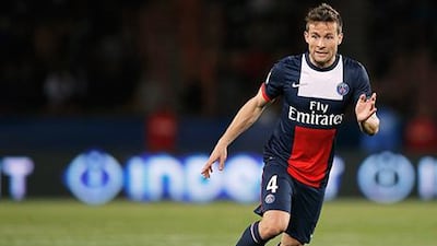 Yohan Cabaye was stretchered off after a tackle in PSG's game against Lille. Dean Mouhtaropoulos / Getty Images
