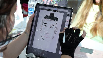 A digital caricature in the works