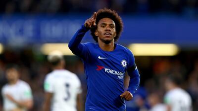 Right midfield: Willian (Chelsea) – Took his tally to five goals in as many games as he opened the deadlock in a storming display against Crystal Palace. Clive Rose / Getty Images