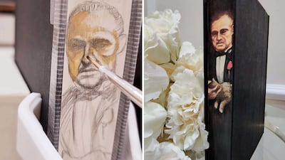 The fore-edge technique entails painting scenes, characters or sketches on the edges of a book's pages. Photo: Afra Alawadhi