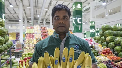 Mohammed Rafiqe: Mohammed Rafiqe is from Bangladesh and has been living in Dubai for 23 years. He loves his job selling fruit and vegetables in the fresh produce section of the Waterfront Market, and says there is nothing difficult about it. He tells us how he adores “everything, from the customers to the other sellers and the goods we sell”. Most importantly, he is grateful for the opportunity to hone his skills, he says. “The market provides us with great facilities and has been helping us become better sellers to our customers,” he says. “They ensure we are always the best.” Leslie Pableo / The National