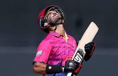 UAE batter Mohammed Zohaib during a T20 in Dubai. Chris Whiteoak / The National