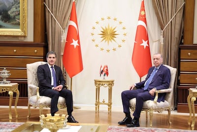 President Nechirvan Barzani met with Turkey's President Recep Tayyip Erdogan in Ankara, Turkey. Photo: The Presidency Of The Kurdistan Region Iraq