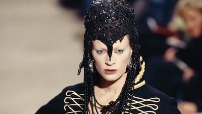 A highlight of the Alexander McQueen sale is this black Dante military matador coat, which is being sold with its original paper and braid motif patterns. Courtesy RR Auction