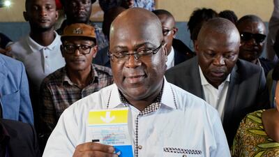 Opposition presidential candidate Felix Tshisekedi casts his ballot in Kinshasa. AP