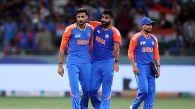 India's Axar Patel took the wicket of Pakistan captain Salman Agha in an economical spell