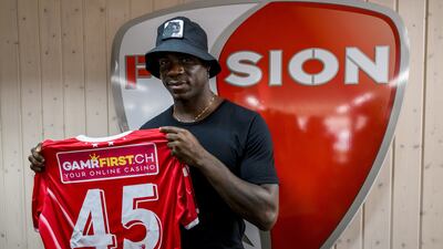Mario Balotelli after joining FC Sion. EPA