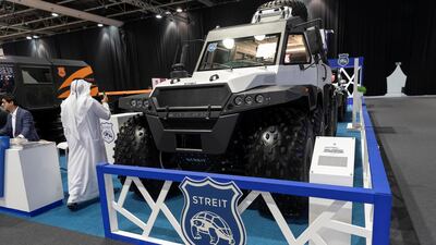 The Streit stand at the Dubai Motor Show opening day. Antonie Robertson / The National