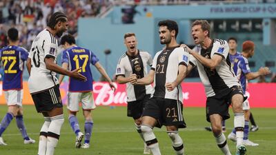 Ilkay Guendogan, centre, scored for Germany. EPA