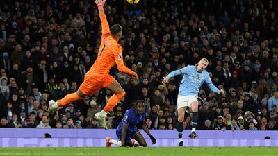 Manchester City's Erling Haaland scores their second goal. Reuters