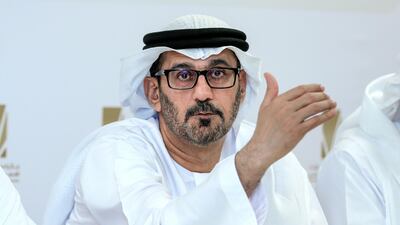 Hussein Al Hammadi, Minister of Education, announces the expansion of the Mohamed bin Zayed Award for Best GCC Teacher on Sunday. Victor Besa / The National