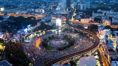 Pro-democracy demonstrators attend an anti-government protest in Bangkok, Thailand. Reuters